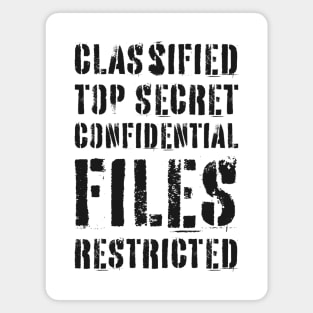 Classified Files Typography Stack (Black) Magnet